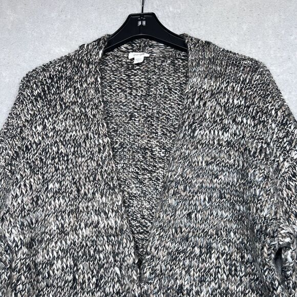 J. Jill Cardigan Sweater Womens Size Medium Brown Grey Wool Alpaca Button Front - Picture 2 of 10